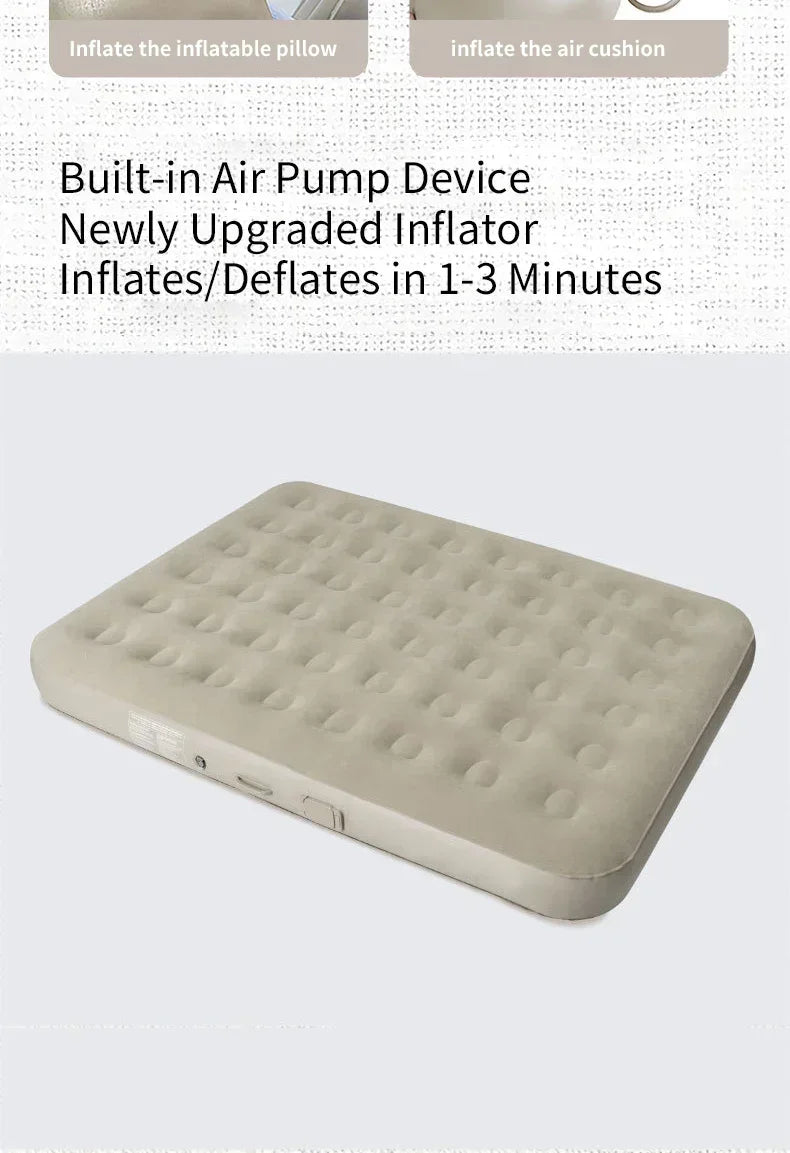 New Air Mattress Built-in Pump Self-inflating Mat Cushion Outdoor Tent Inflatable Bed Double sleeping Pad For Camping or Indoor - trendingshoping.com