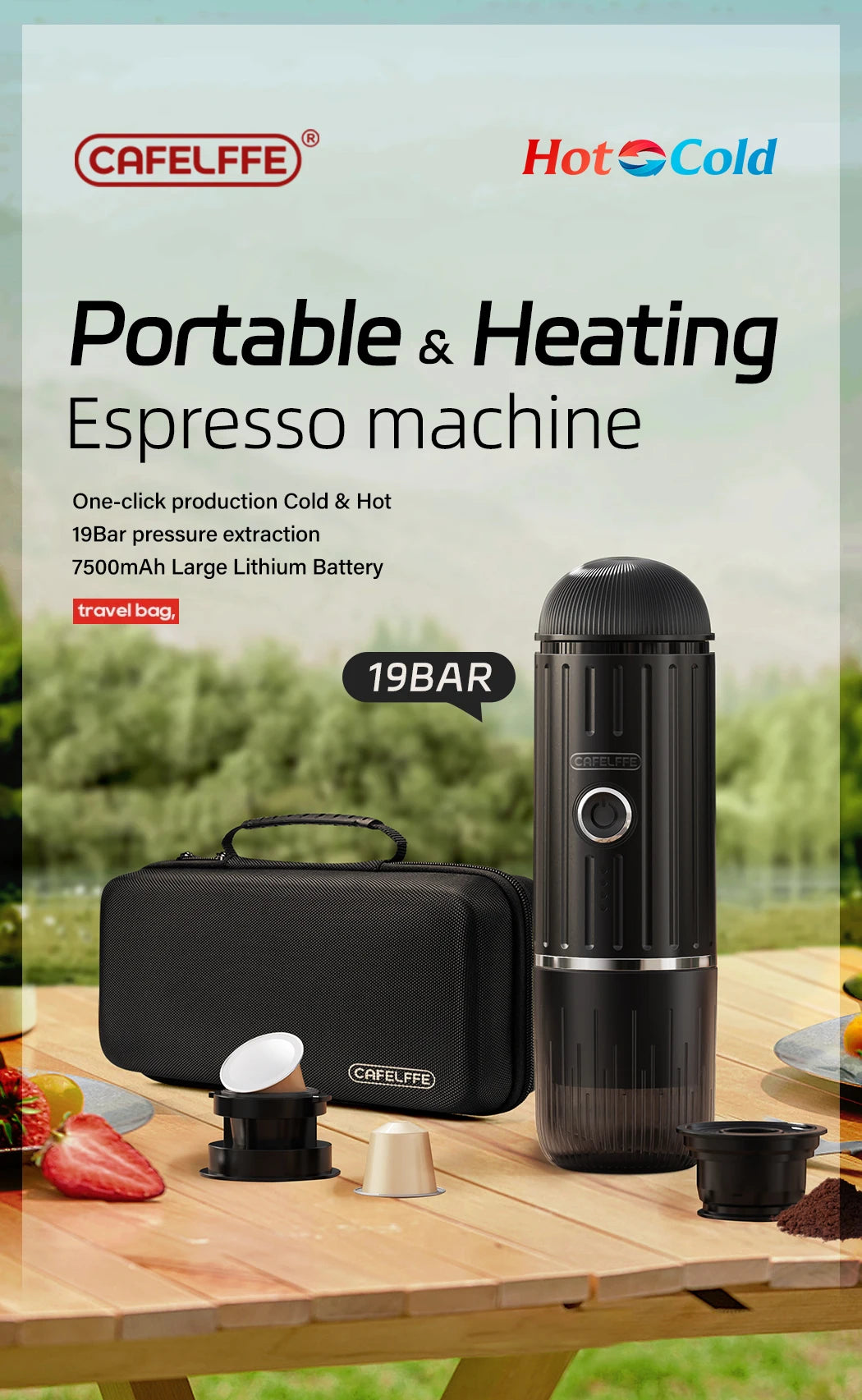 Cafelffe Outdoor Combination Wireless Electric portable espresso machine, Coffee Gift Giving Camping hiking Travel bag cafetera