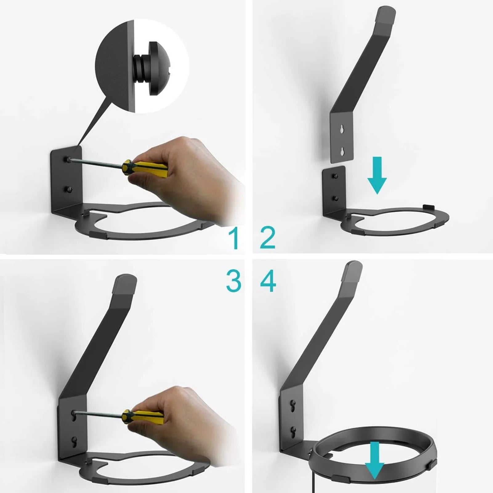 Speaker Mounting Shelf Heavy Duty Aluminum Alloy Speaker Wall Mount Weather Resistant for Move 2 for Bricks Masonry Wood Posts