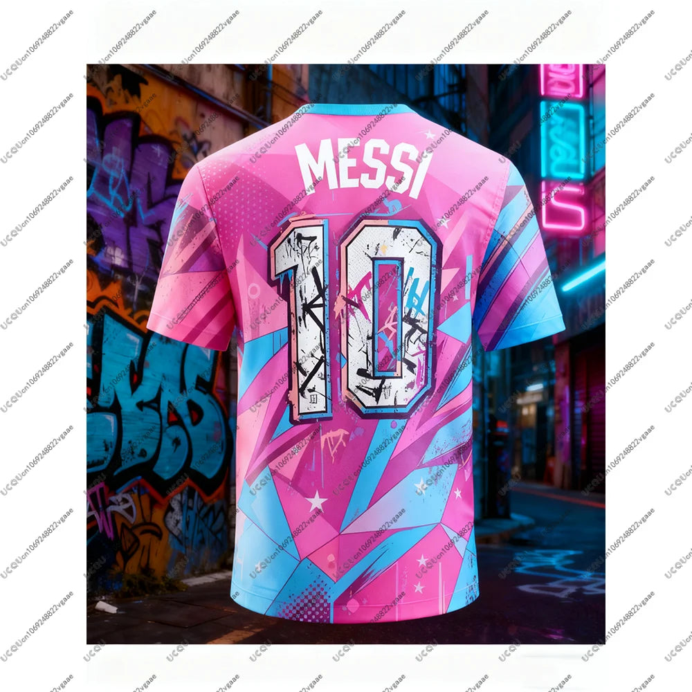 Football Jersey T Shirt Men Boys Kids Casual Breathable Quick Drying Soccer Sports Top Messi 10