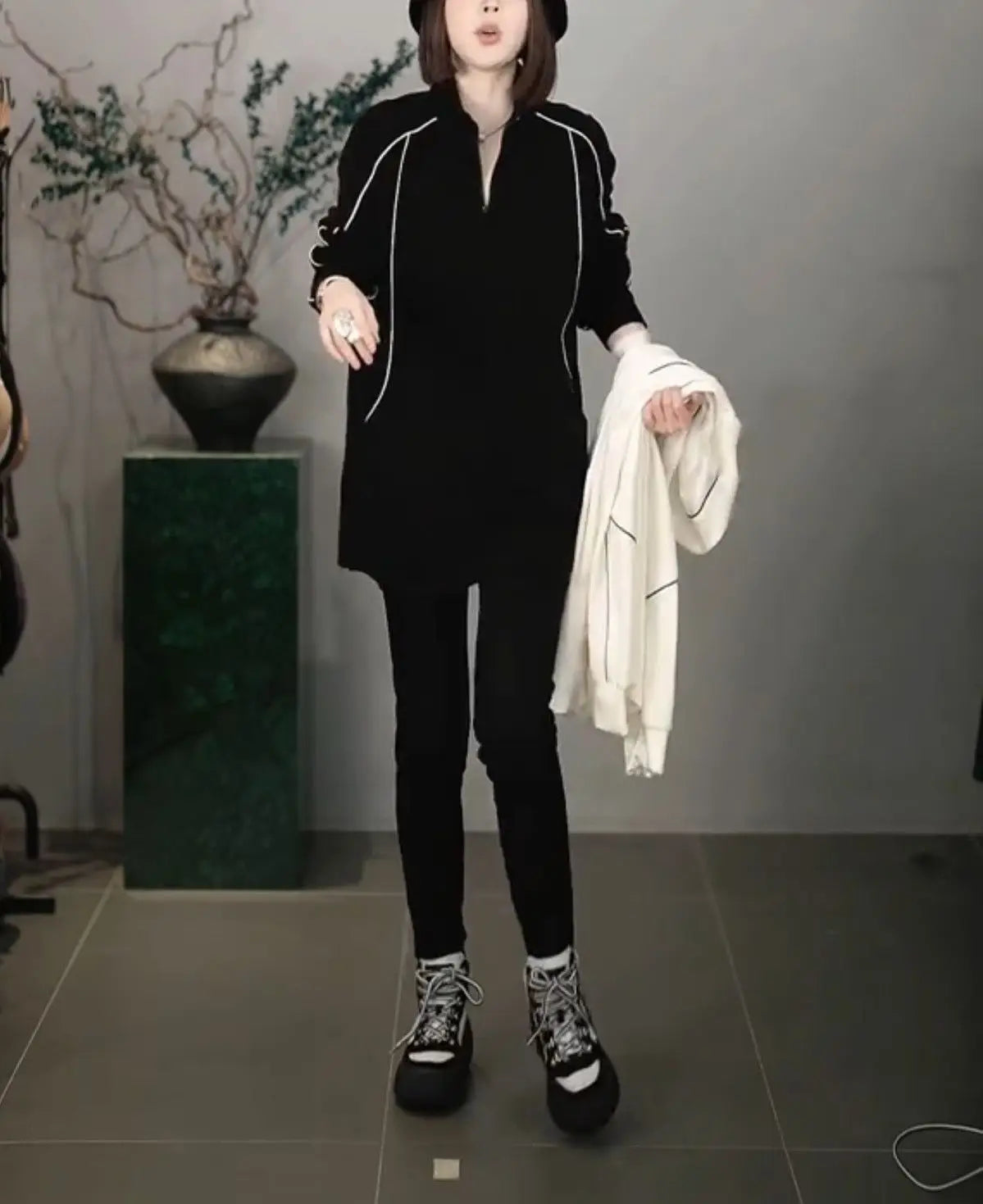 Women's Sweatshirt Autumn Winter New Loose Slim Versatile Mid-length Casual Top