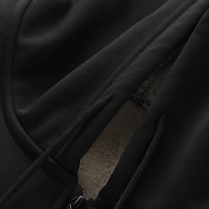 Mens Winter Tech Fleece Tracksuit Set Warm Hooded Sweatshirt and Pants Two Piece