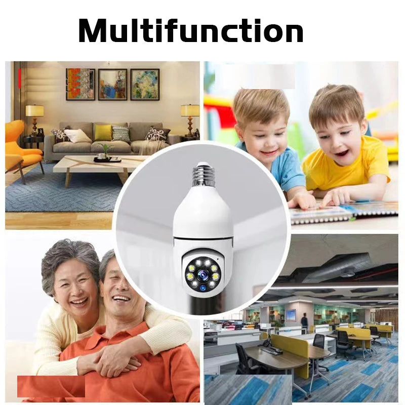 Smart Home E27 Wifi Bulb Surveillance Camera HD Night Vision Two Way Audio Motion Detection
