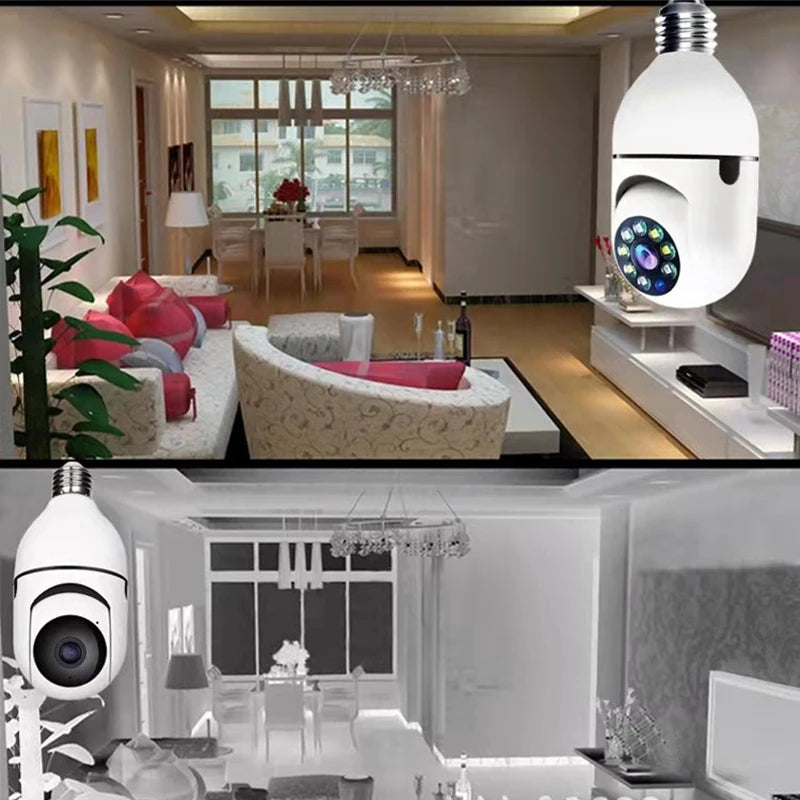 Smart Home E27 Wifi Bulb Surveillance Camera HD Night Vision Two Way Audio Motion Detection