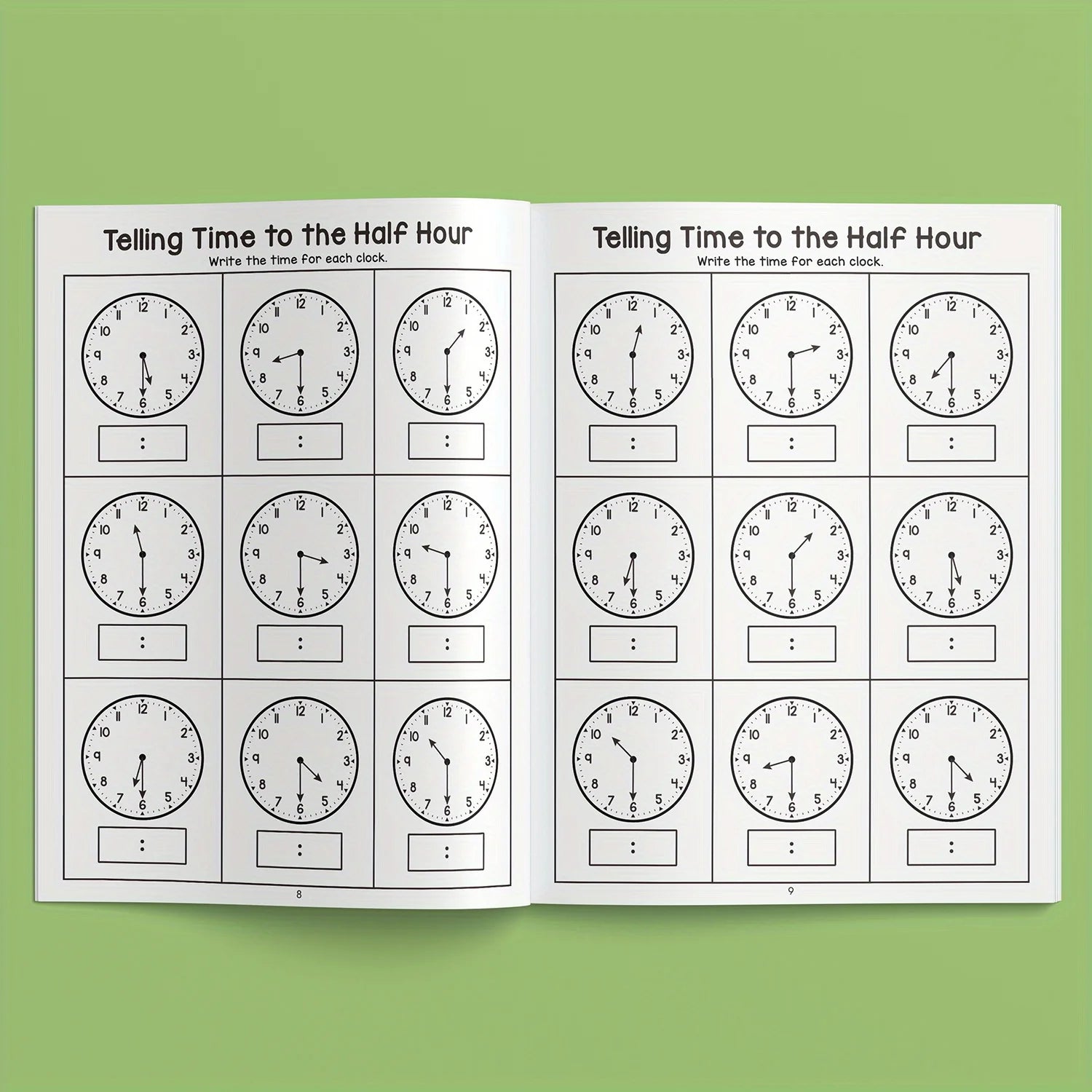 Telling the Time Practice Reading Clocks Workbook Clocks, Hours, Quarter Hours, Five Minutes, Minutes, Digital and Analog Clocks