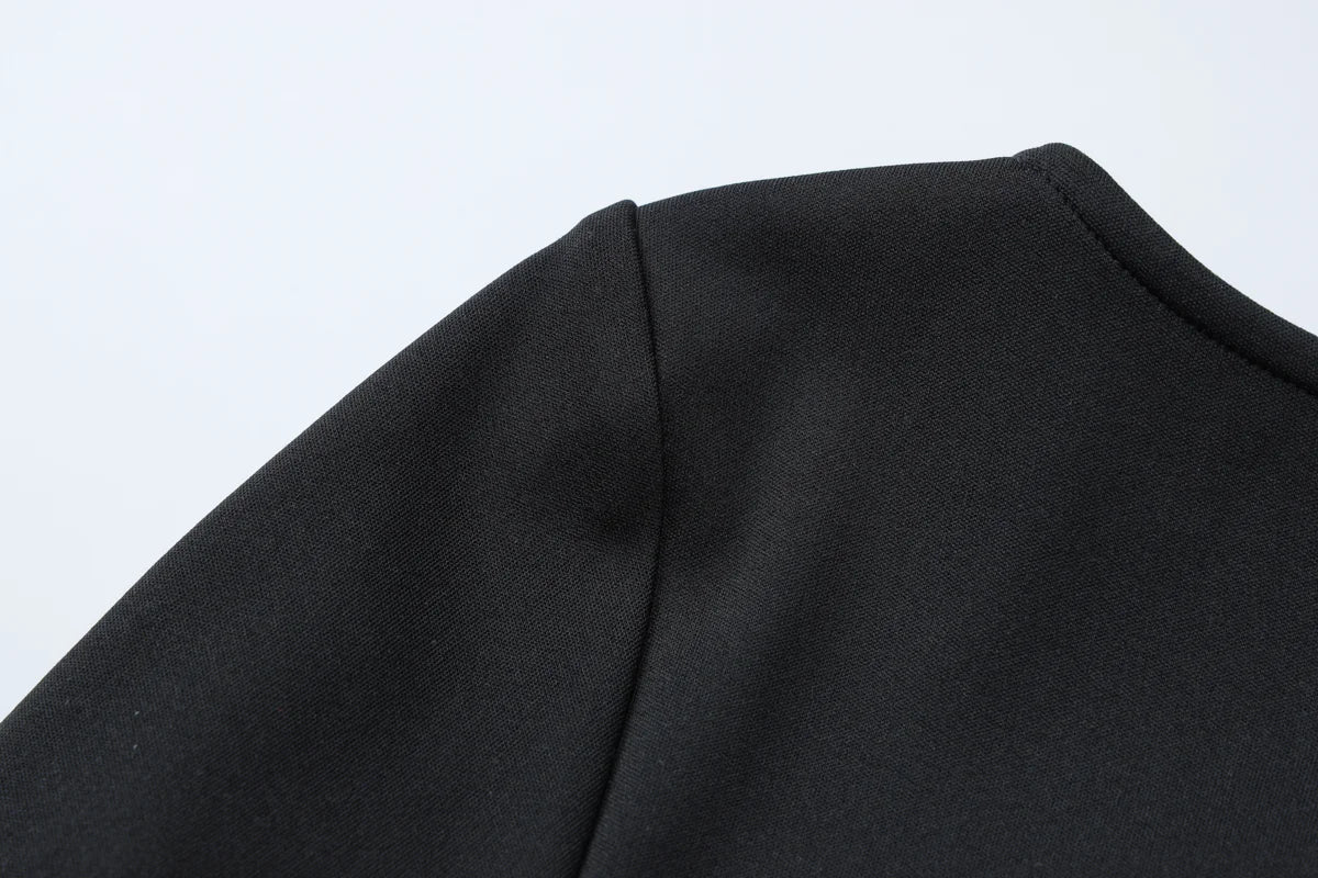 Dulzura Women's Ruffle Patchwork Bodycon Mini Dress - Long Sleeve O-Neck Sexy Party Outfit