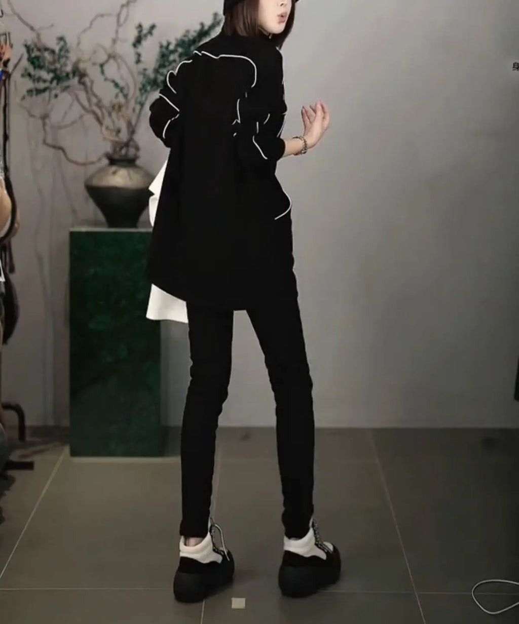 Women's Sweatshirt Autumn Winter New Loose Slim Versatile Mid-length Casual Top