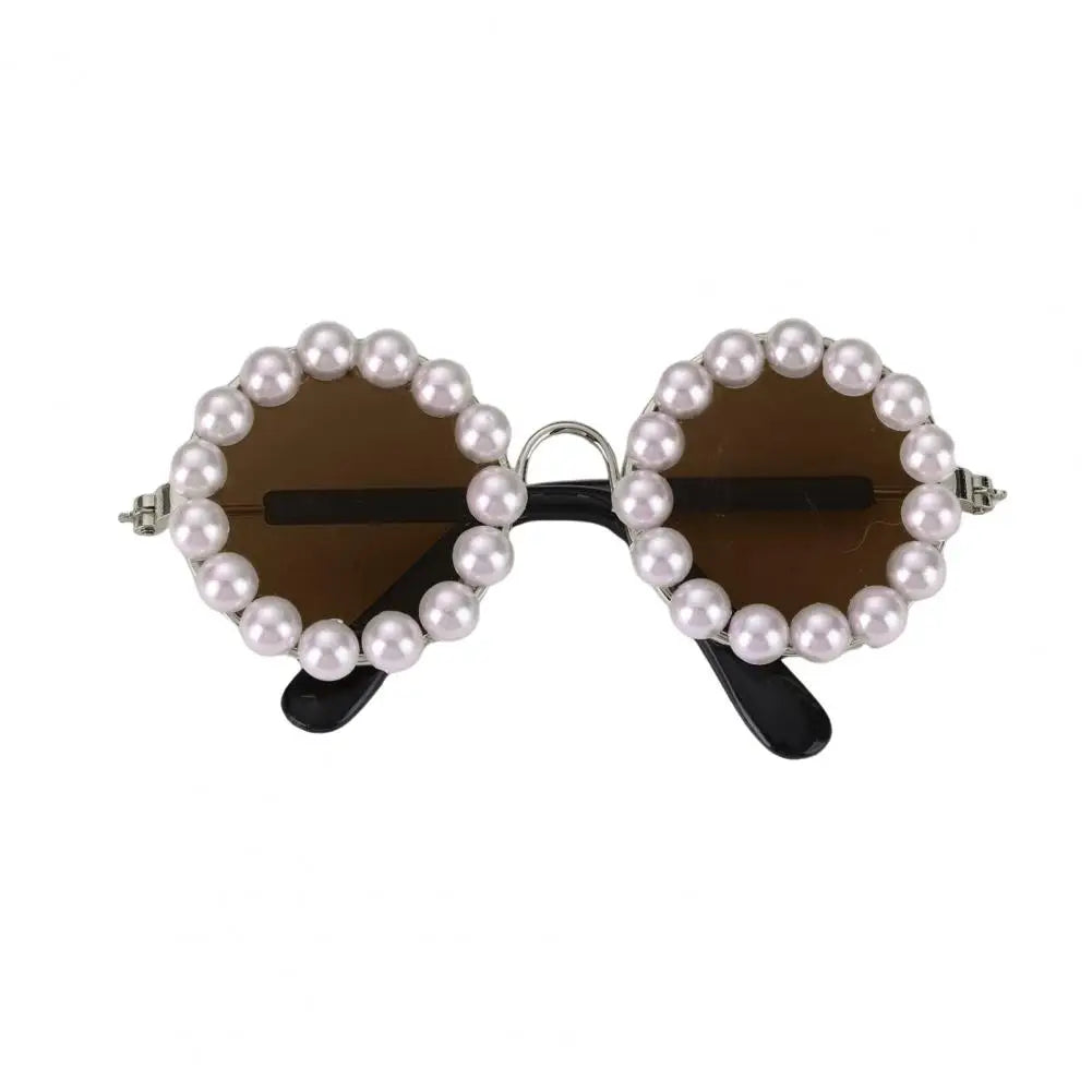 Pet Costume Sunglasses Faux Pearl Decor for Cats Dogs