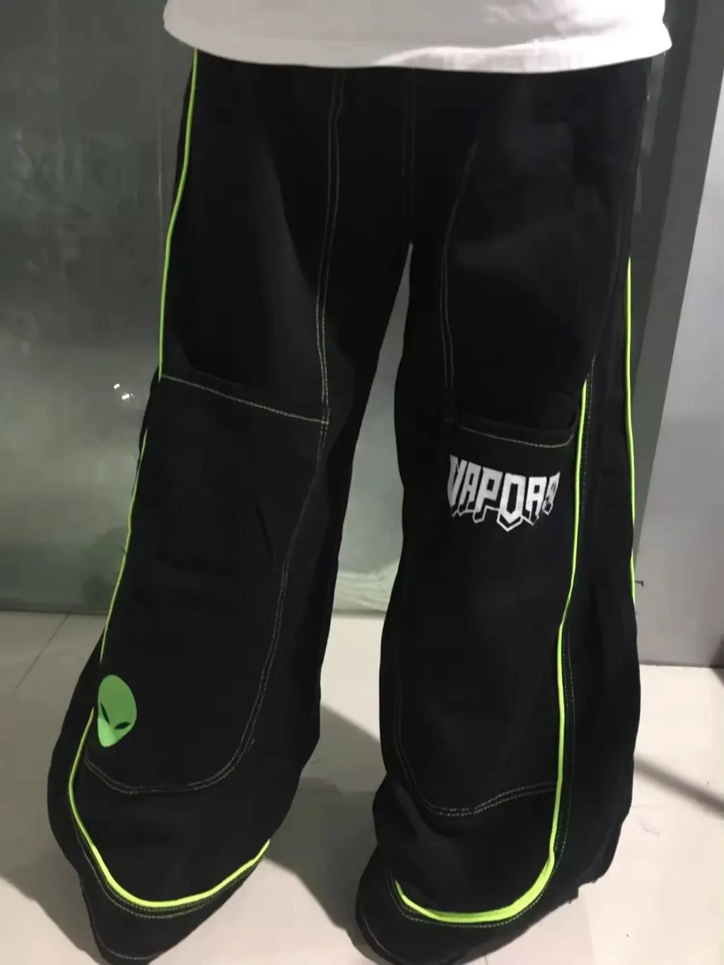 Jeans Spring and Autumn European and American wide-leg loose alien pattern trousers 2024 new high street trend hip-hop men - trendingshoping.com