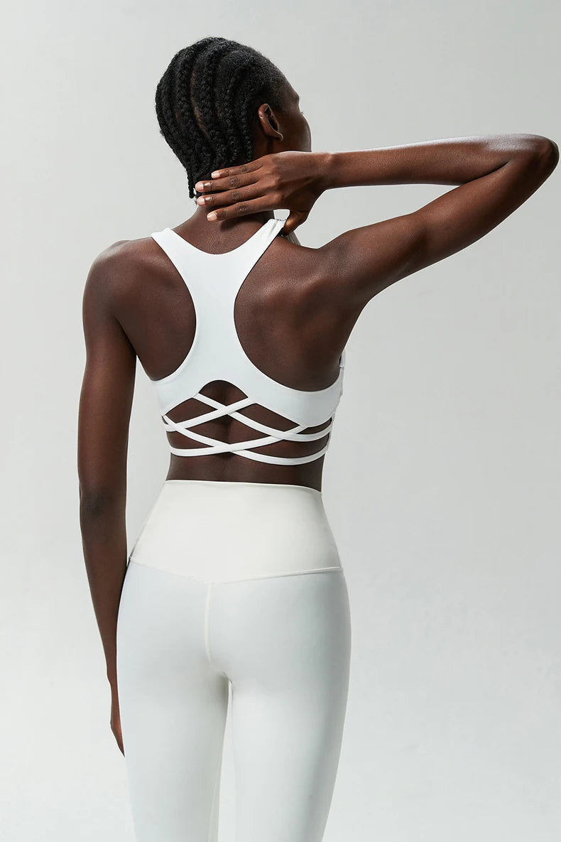 Women’s High-Impact Sports Bra - Buttery Soft Push-Up Gym Crop Top for Yoga & Fitness