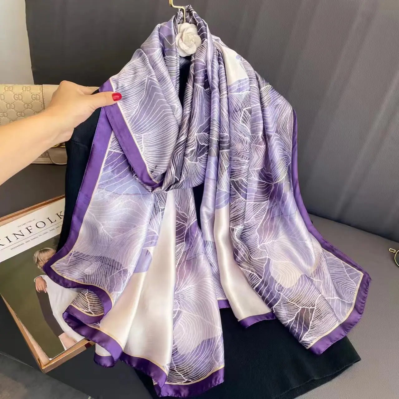 Spring Scarf Women's Luxury Design Polyester Material Soft Shawl Beach Scarf