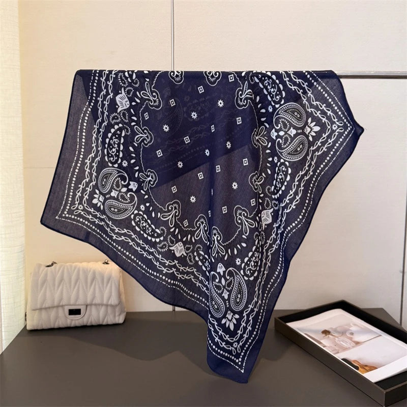 Luxury Cashew Square Scarf For Women Soft 70*70cm Neck Scarf Shawl Warp Elegant Neckerchief Bandanas Paisley Print Hijab