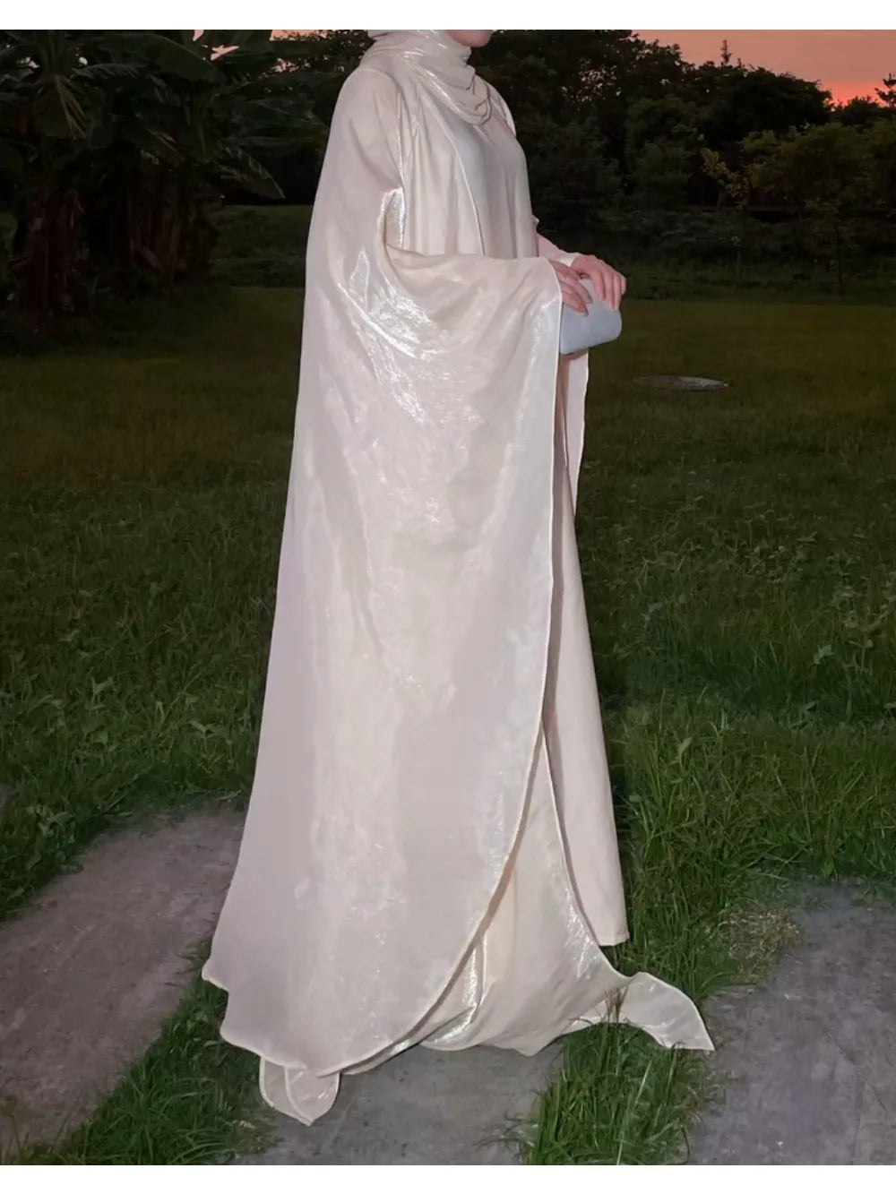 Eid Ramadan Muslim Women Modest Dress 2 Piece Set Arab Open Abayas Vestidos Saudi Cardigan Robe Dubai Morocco Dresses Jalabiya - trendingshoping.com