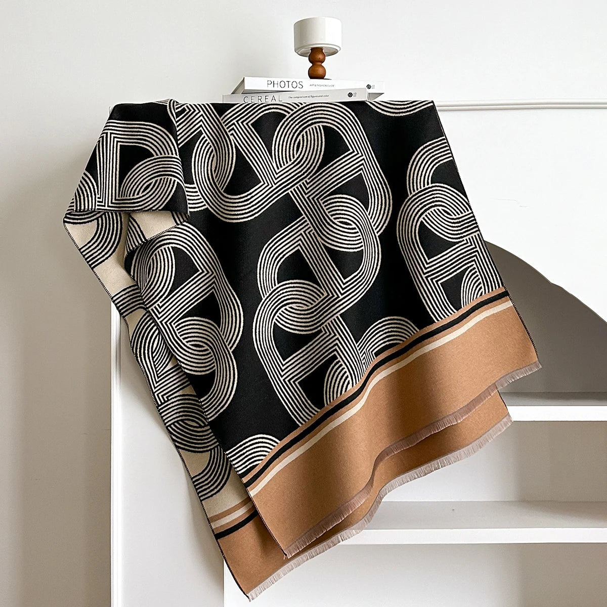 Women Winter Scarf Pashmina Shawls Lady Wraps Thick Warm Striped Pattern Bufanda Echarpe Female Cashmere Imitation Stoles