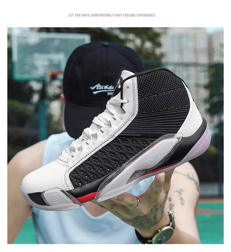 Men’s High-Top Basketball Sneakers | Breathable Non-Slip Outdoor Sports Shoes