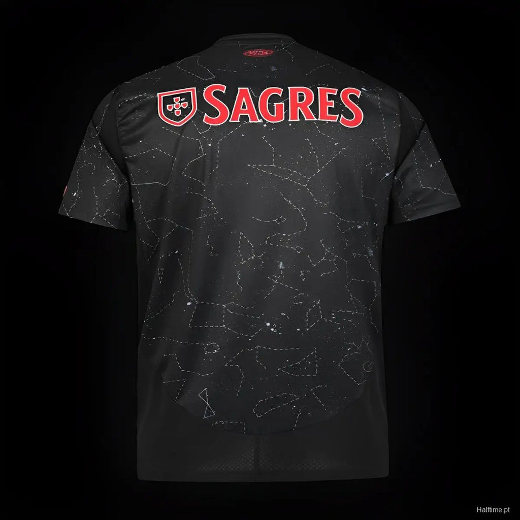 Benfica 25 Away Black Jersey Printed Football Fan Replica Women Casual T Shirt Quick Drying Breathable Comfortable