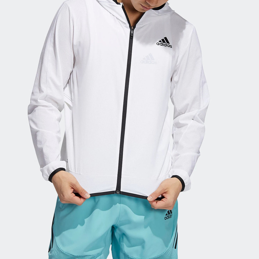 HEAT.RDY Warrior Training Jacket - Men's Slim Fit Sport Zip-Up Hoodie - GT8261 - White