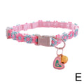 Pet Collar with Bell Adjustable Cartoon Print for Dogs Cats
