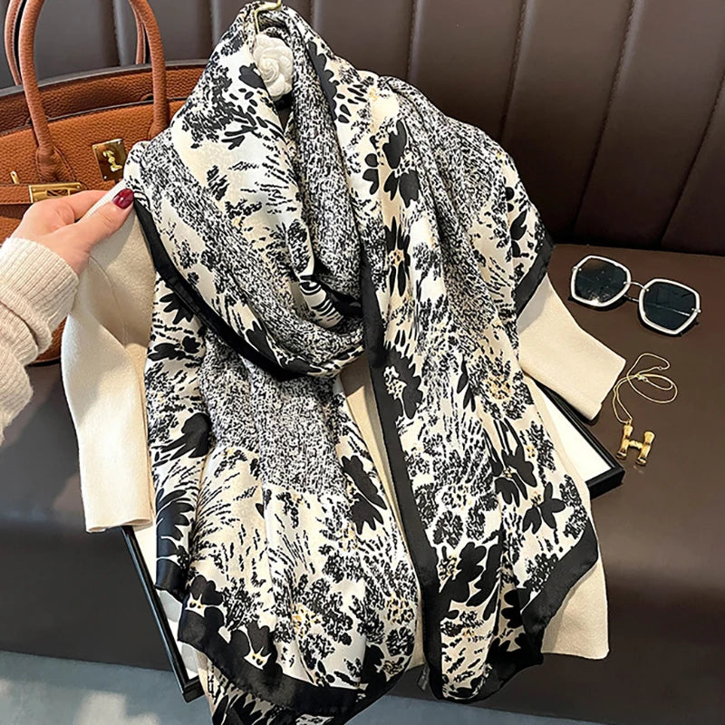 Spring Scarf Women's Luxury Design Polyester Material Soft Shawl Beach Scarf