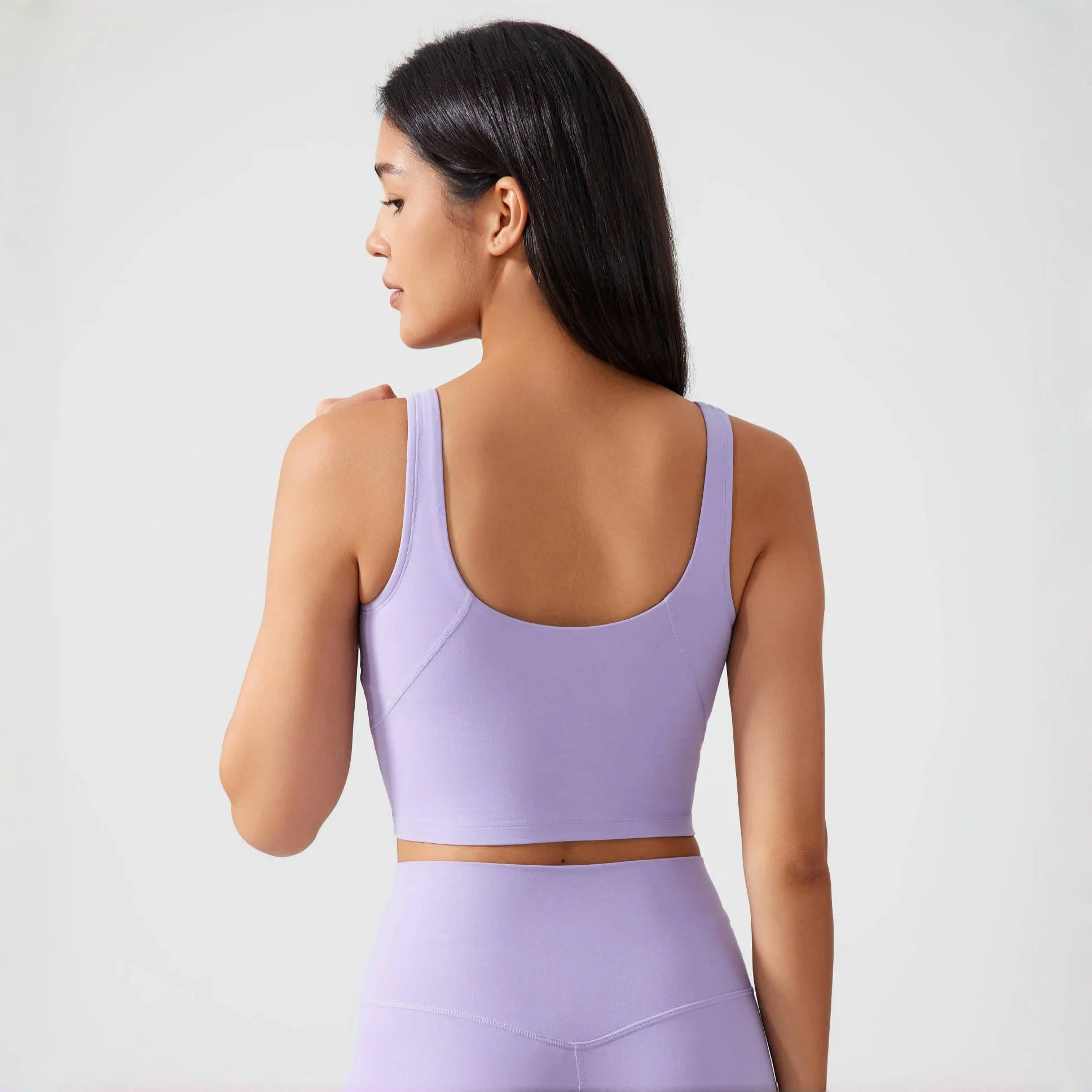 Women’s Sports Bra Yoga Top with Fixed Chest Pad Gym Vest U-Shaped Back Fitness Crop Top