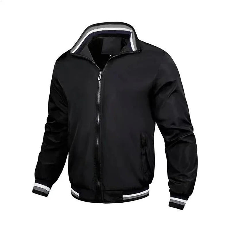 The New Brand  Men's Motorcycle Jacket, Outdoor Casual Fashion Sports Coat, Zipper Sun-protective Clothing