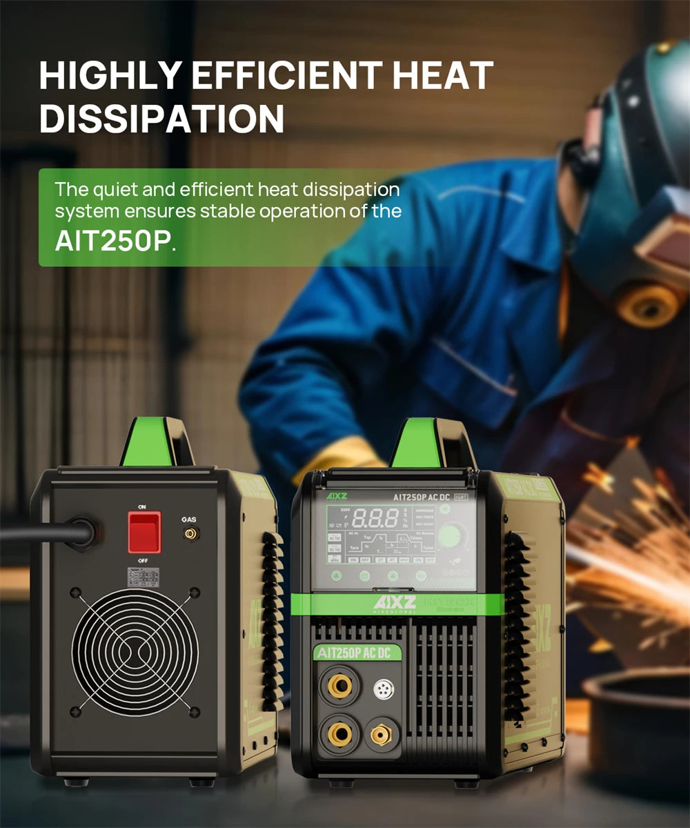 AIXZ 250A 5 in 1 HF TIG Welder AC/DC Aluminum Welding MMA/ARC/Argon Digital Pulse 2T/4T IGBT Inverter Stainless Welding Machine - trendingshoping.com