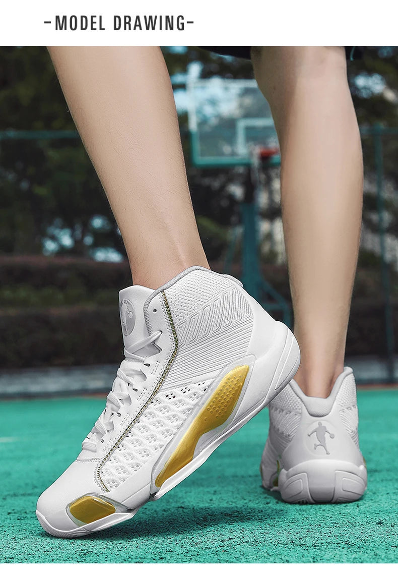 Men’s High-Top Basketball Sneakers | Breathable Non-Slip Outdoor Sports Shoes