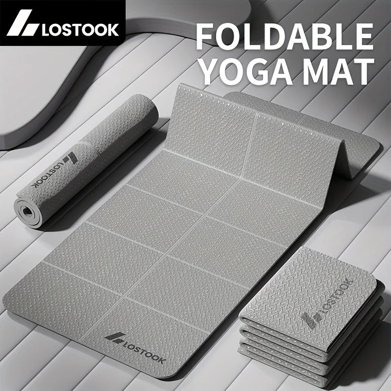 Foldable Yoga Mat Anti Slip Thick Widened Fitness Mat for Home and Outdoor Exercise