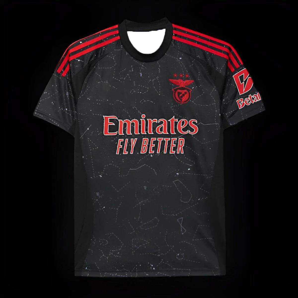 Benfica 25 Away Black Jersey Printed Football Fan Replica Women Casual T Shirt Quick Drying Breathable Comfortable