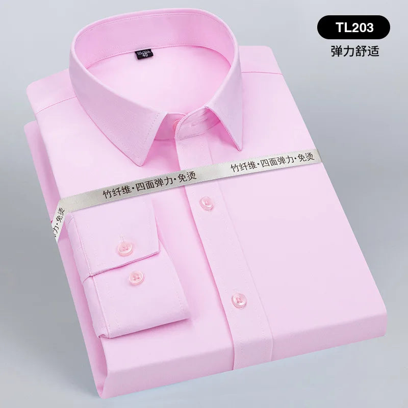 Men's Non-Iron Business Shirt Long Sleeve Breathable Lightweight - Formal Workwear