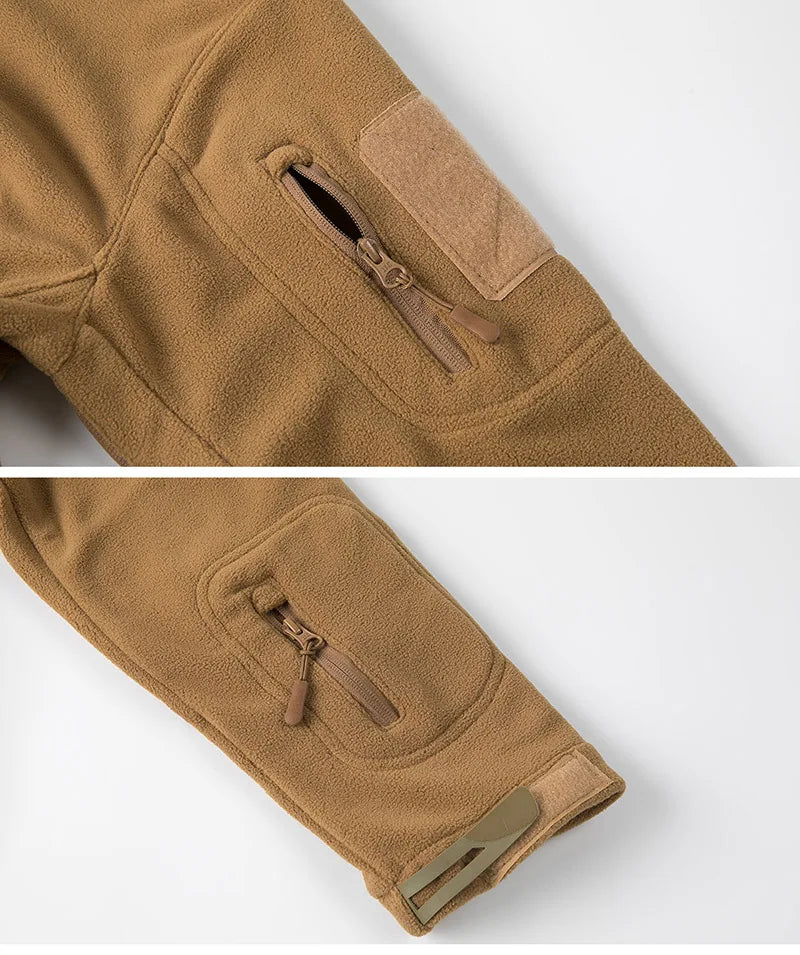 Men’s Tactical Fleece Jacket – Warm Winter Hoodie for Outdoor Hiking and Sports