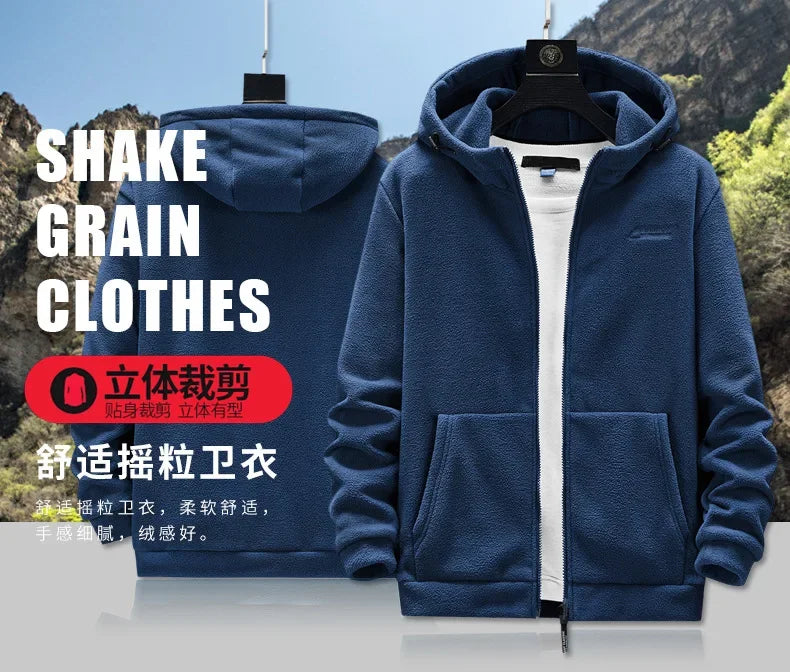 Men’s Heavyweight Fleece Hoodie Thick Lined Full Zip Outdoor Warm Jacket for Winter Unisex