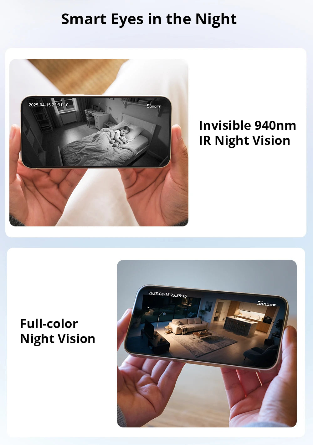 Sonoff Cam PT2 Smart Home Security Camera HD Night Vision Panoramic View Remote Monitoring With Two Way Interaction