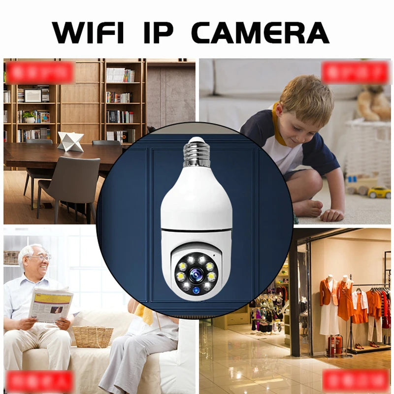Smart Home E27 Wifi Bulb Surveillance Camera HD Night Vision Two Way Audio Motion Detection