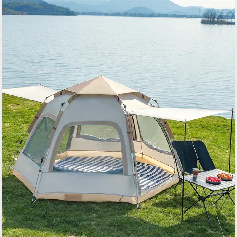 Outdoor Camping Fully Automatic Tent For Travel Beach Use 3 To 4 Person Party Tent