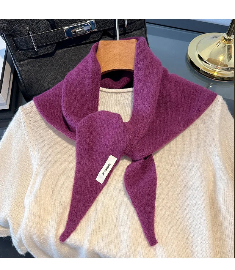 100% Wool Winter Scarf For Women Long Warm Cashmere Scarves Hijab Solid Lady Shawl Wrap Female Pashmina Bandana Head Scarfs New