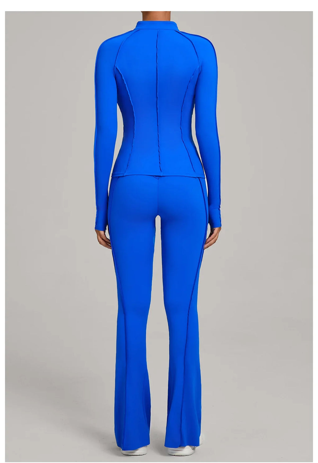 Women’s 2-Piece Zipper Gym Set - Long Sleeve Tracksuit & High-Waist Yoga Pants