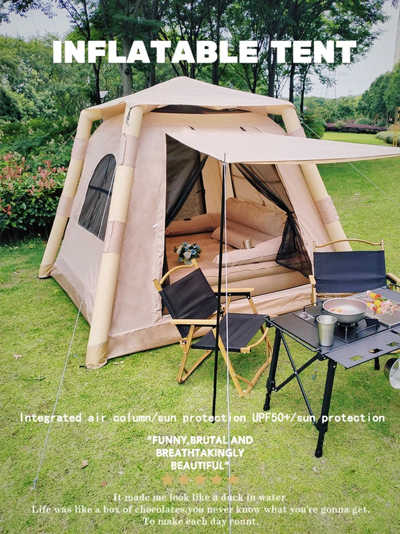 Lohascamping Large Inflatable Camping Air Tent For 4 To 5 People Family Hiking Outdoor Dome Shelter