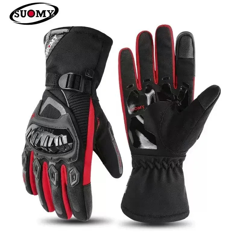 Motorcycle riding gloves are warm, waterproof, windproof, and anti fall in winter, with touch screens for electric bikes
