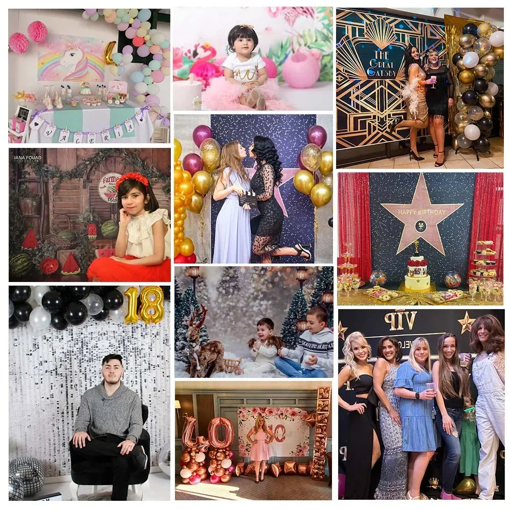 Christmas Photography Background Xmas Tree Gifts Snowflake Decoration