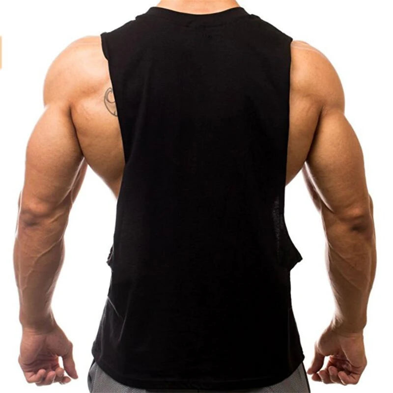 Men's Gym & Bodybuilding Tank Top – Cotton Muscle Workout Vest, Sleeveless Fitness Shirt, Breathable Summer Sportswear
