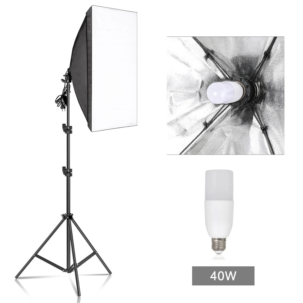 Photography Softbox Lighting Kits 50x70CM Professional Continuous Light System Soft Box For Photo Studio Equipment - trendingshoping.com