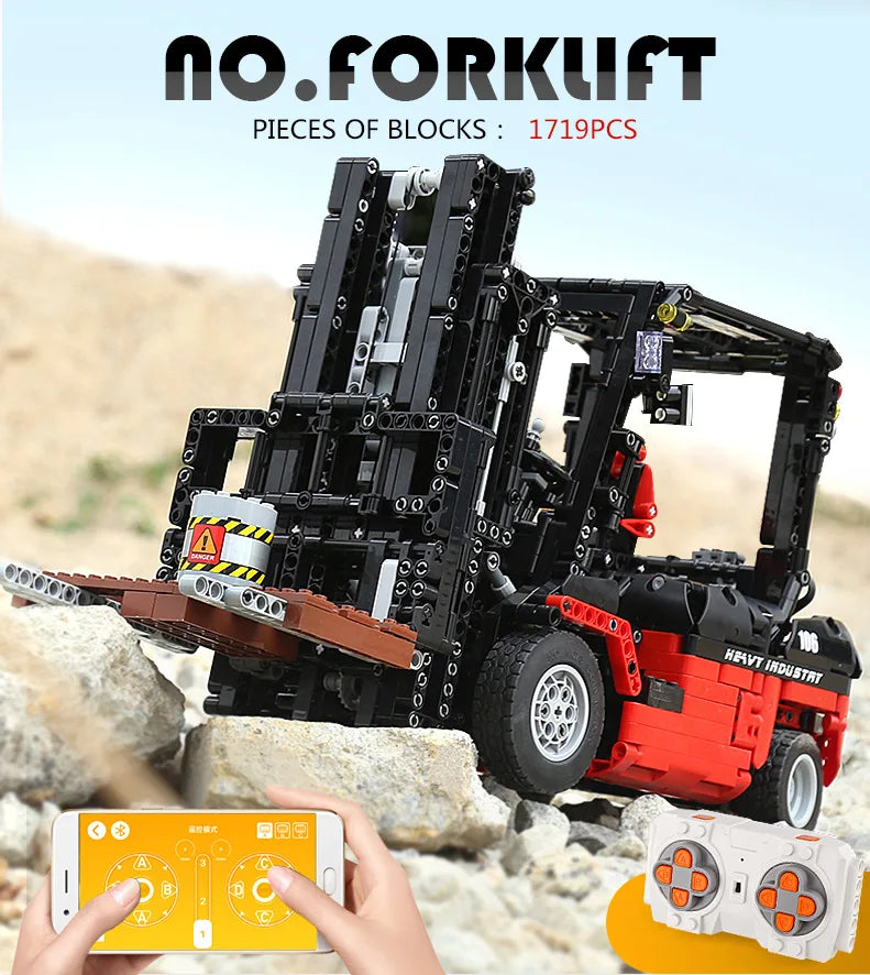 MOULD KING 13106 Technical Car Toys The MOC-3681 APP&RC Custom Forklift Truck Model Building Blocks Bricks Kids Christmas Gift - trendingshoping.com