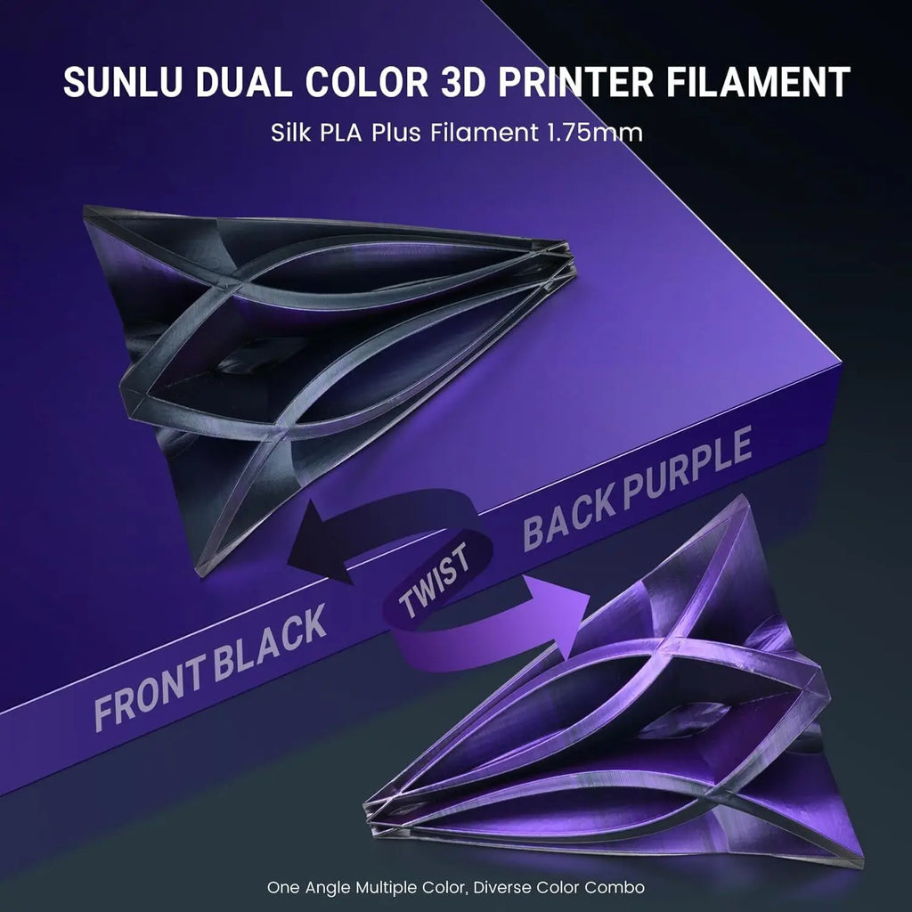 SUNLU SILK Dual &Triple Colors  3D Printer Filament 5KG 1kg/roll 1.75mm Dimensional Accuracy +/- 0.02 mm 2.2 LBS (1KG) Fast Ship - trendingshoping.com