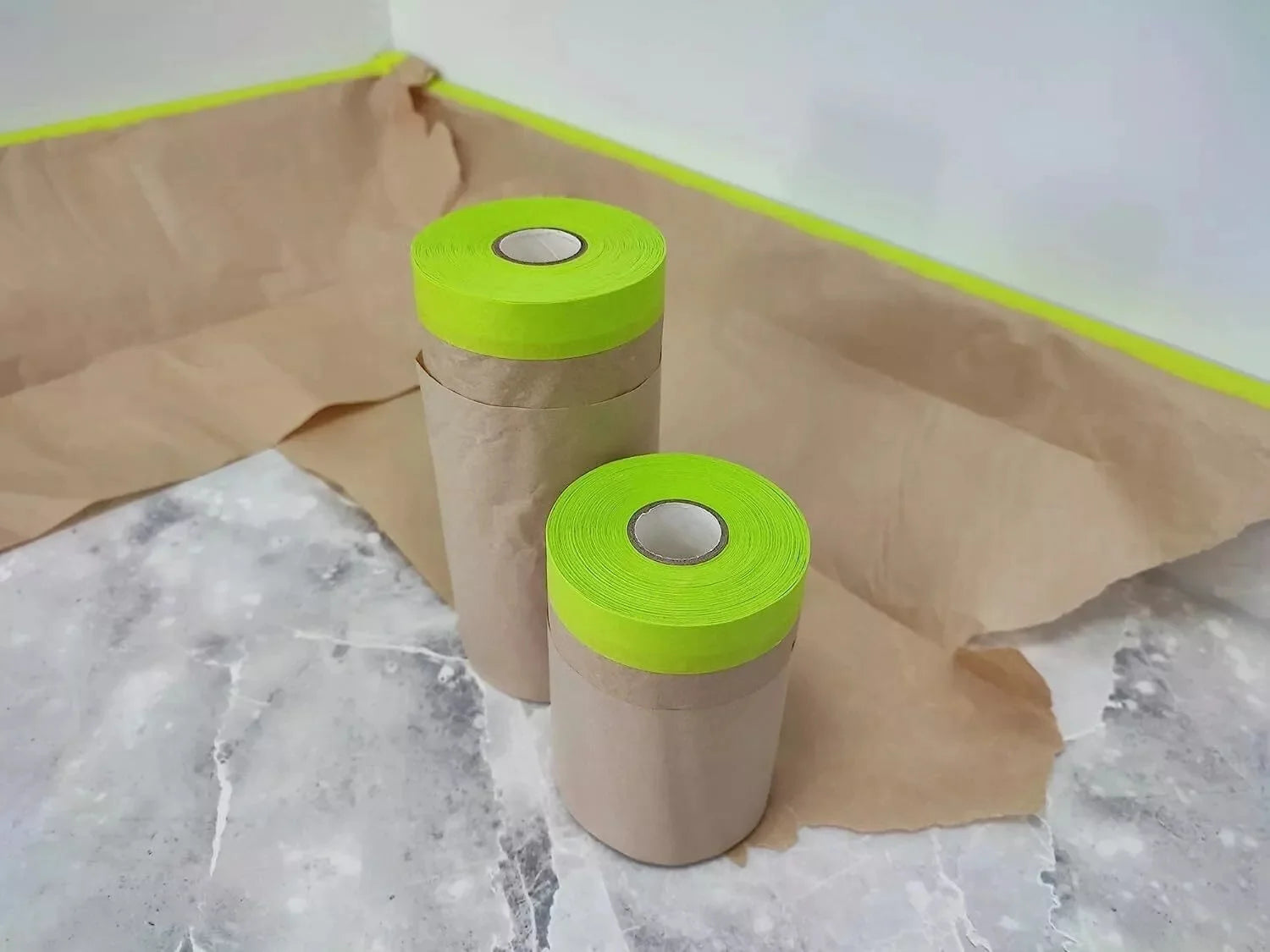 Masking Paper Pre-Taped | Protective Covering for Walls, Cars & Painting Projects