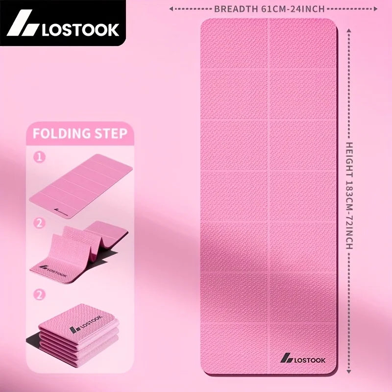 Foldable Yoga Mat Anti Slip Thick Widened Fitness Mat for Home and Outdoor Exercise