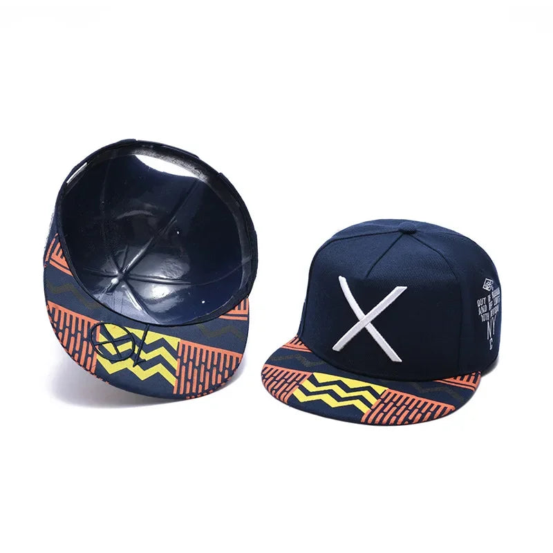 Hip Hop Letter Embroidery Snapback Cap – Unisex Flat Brim Baseball Hat for Outdoor & Casual Wear