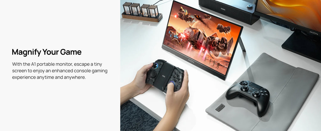 ARZOPA 15.6 inch Portable Monitor FHD 1080P IPS USB-C Mini-HDMI External Second Screen for Mac Laptop PC Switch Xbox PS4/5 Xbox - trendingshoping.com