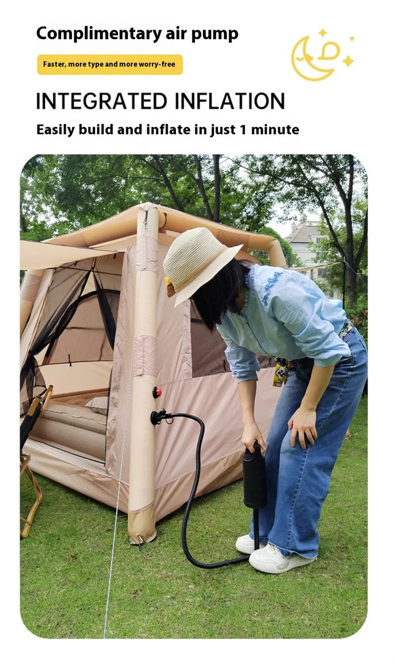 Lohascamping Large Inflatable Camping Air Tent For 4 To 5 People Family Hiking Outdoor Dome Shelter