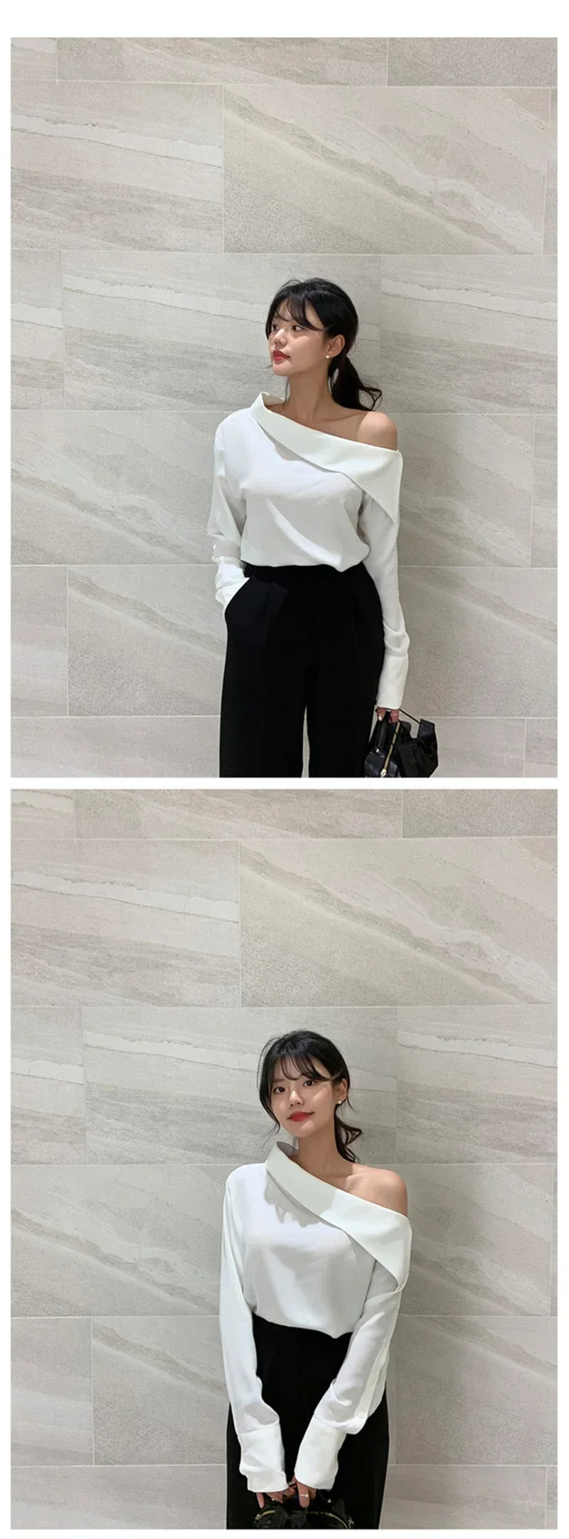 Spring Summer Women’s Off Shoulder Long Sleeve Casual Top